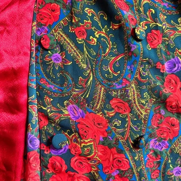 Vintage Victoria Secret Floral Red Robe - Picture 13 of 15